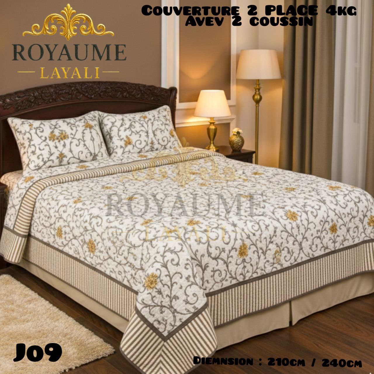 🛏️ Couverture Luxe  4kg + 2 Coussins