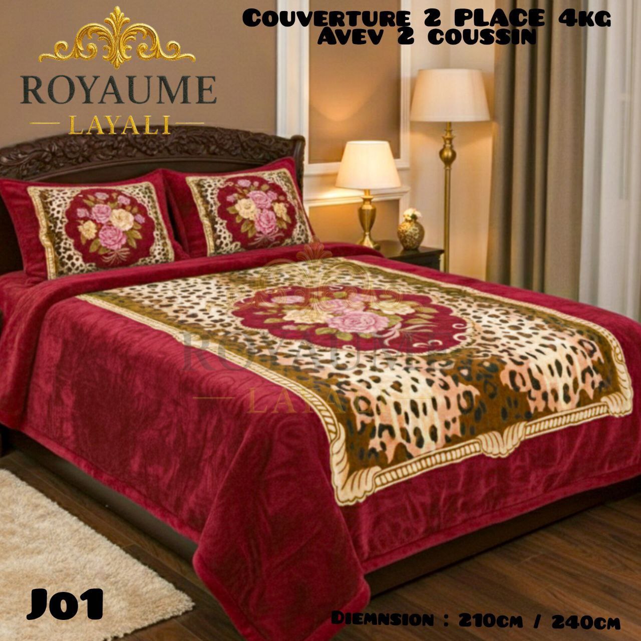 🛏️ Couverture Luxe  4kg + 2 Coussins