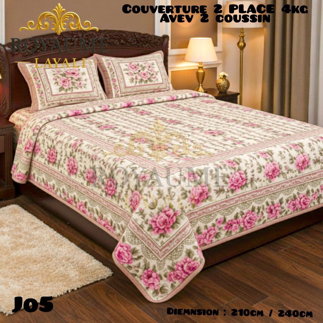 🛏️ Couverture Luxe  4kg + 2 Coussins