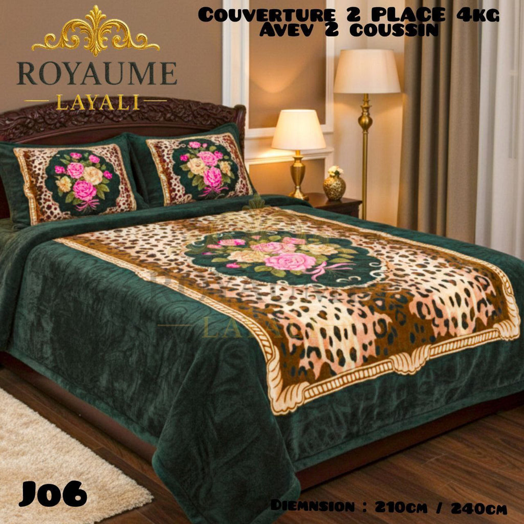 🛏️ Couverture Luxe  4kg + 2 Coussins