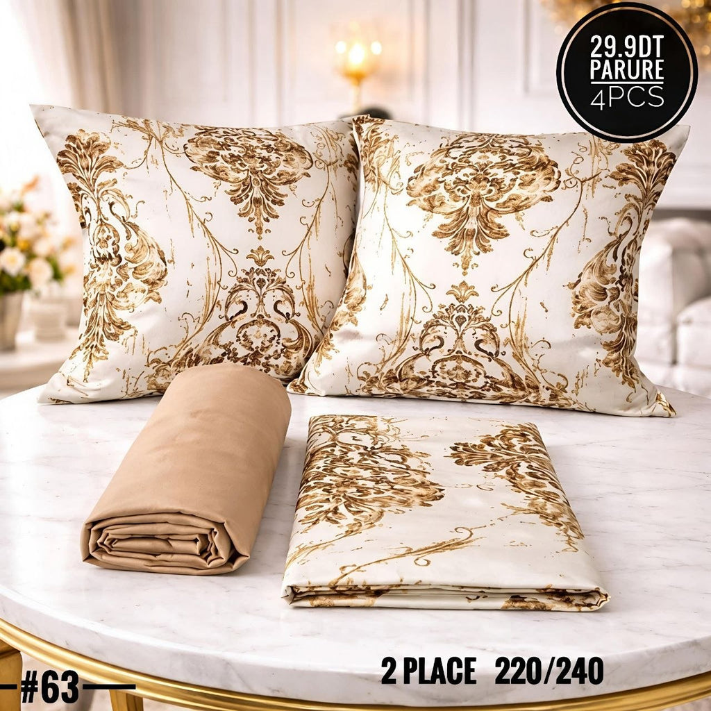 Parure Drap Housse 100% Coton 4 Pcs