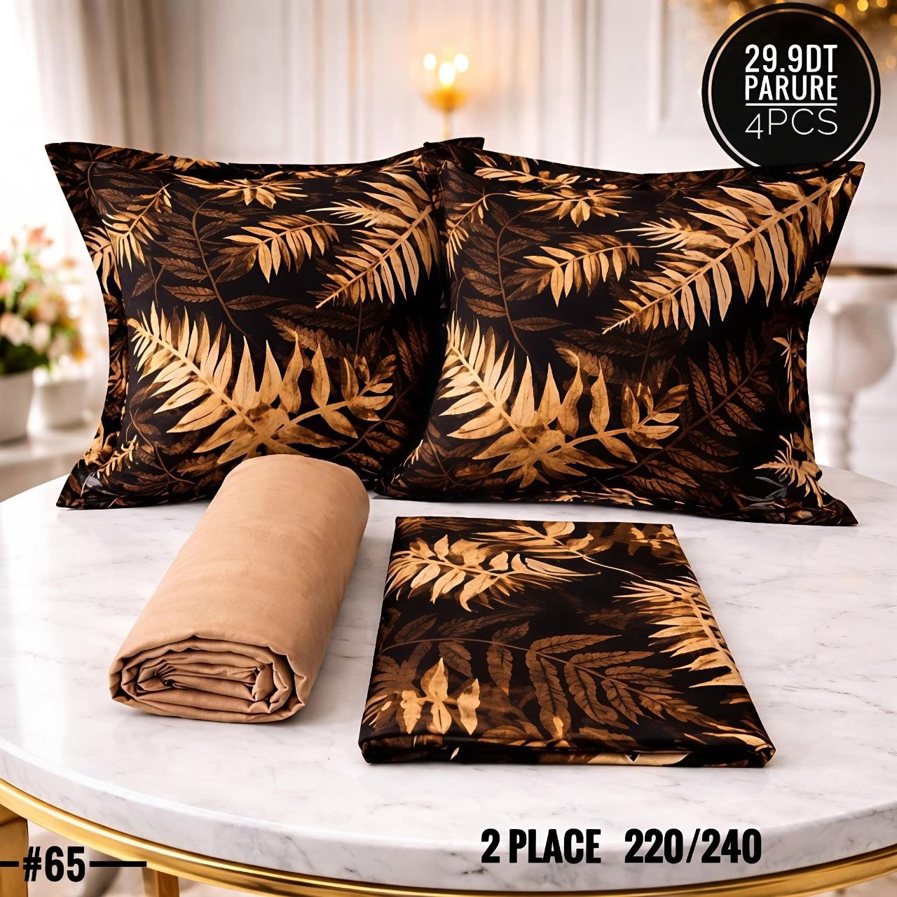 Parure Drap Housse 100% Coton 4 Pcs