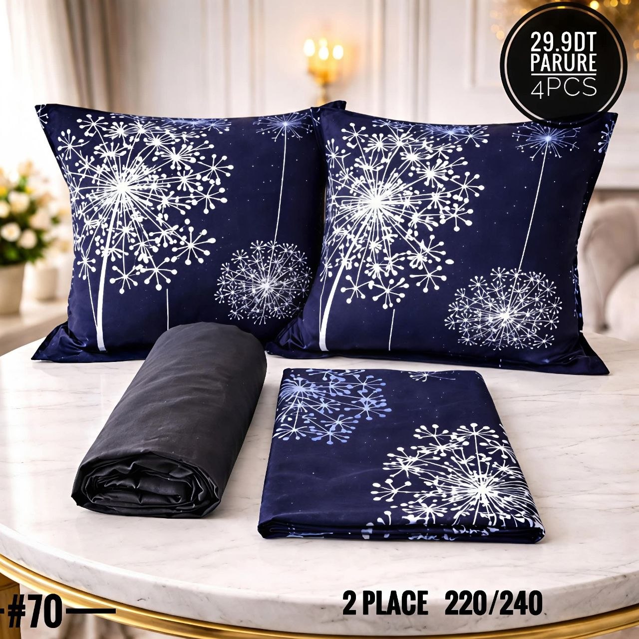 Parure Drap Housse 100% Coton 4 Pcs