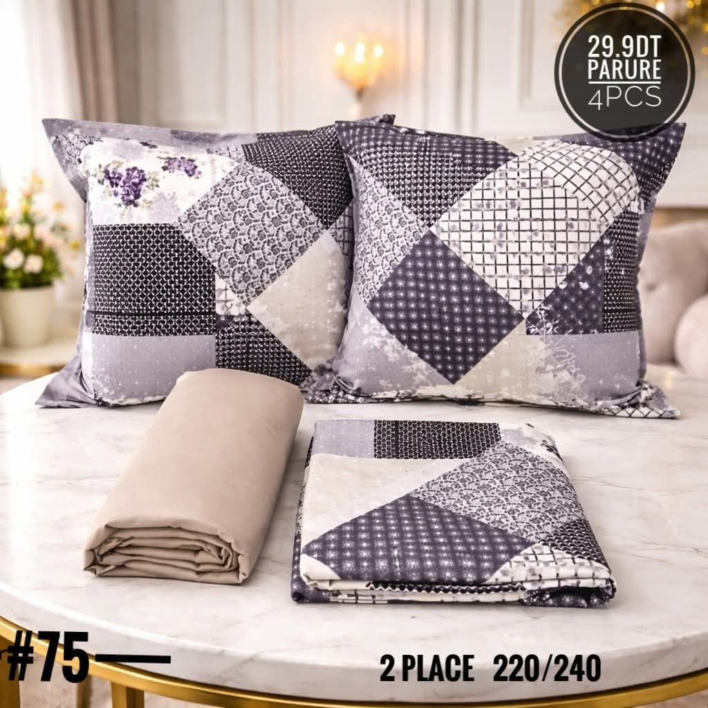Parure Drap Housse 100% Coton 4 Pcs