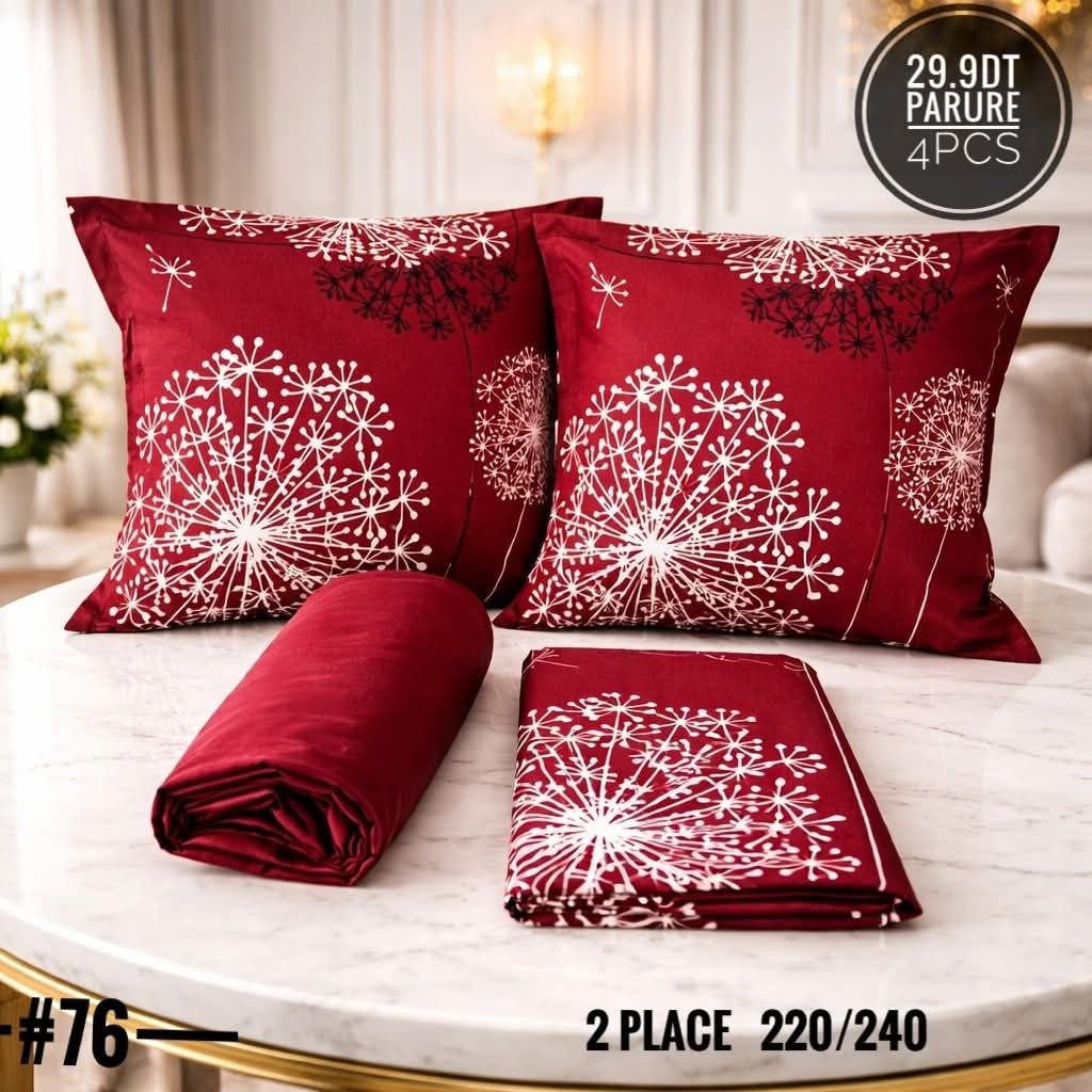 Parure Drap Housse 100% Coton 4 Pcs