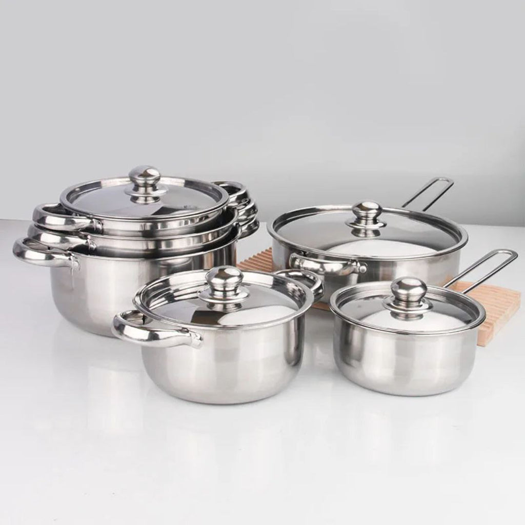 🔥 Batterie de Cuisine Inox – 12 Pièces