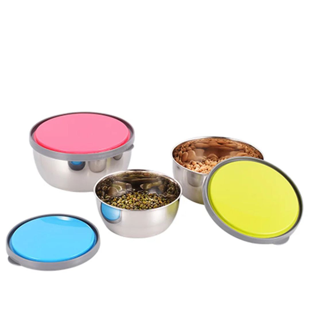 Pack 3 صواني إينوكس بغطاء – للتخزين وتنظيم الماكلة (3 أحجام) Couleure