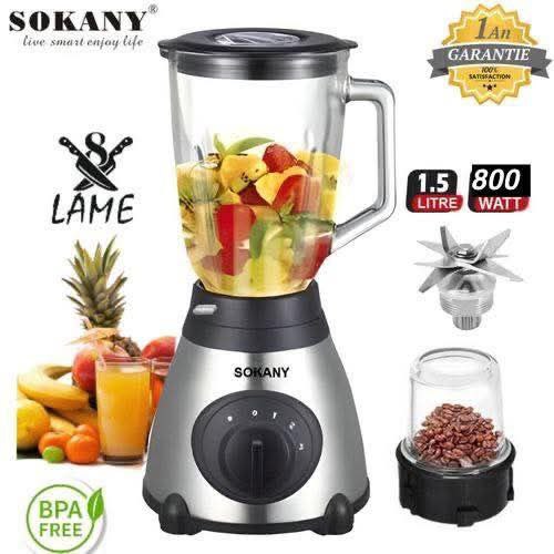 🥤 Blender Multifonction Sokany – 1,5 L / 800W ⚡