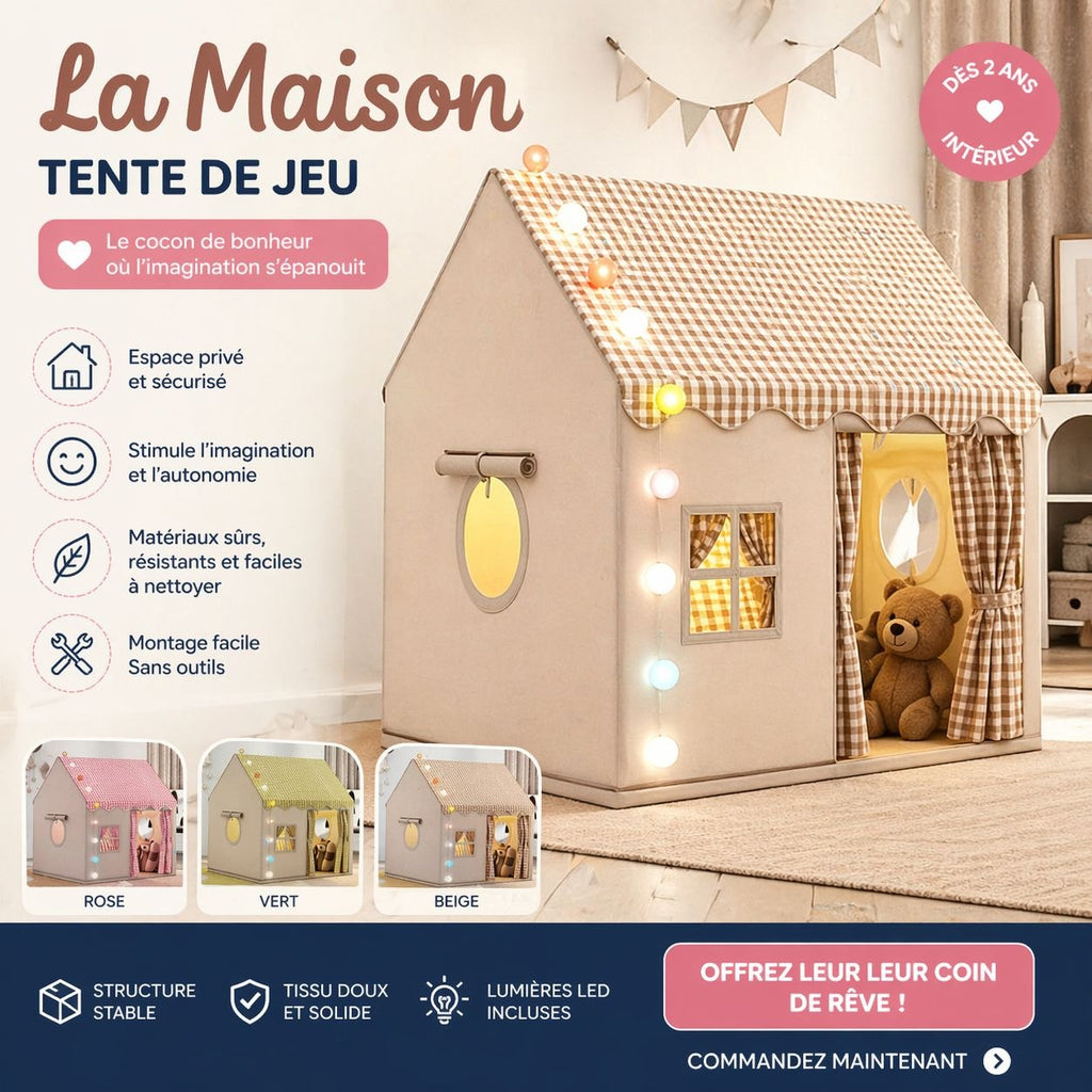 Tente Maison Enfant – Espace de Jeu Premium
