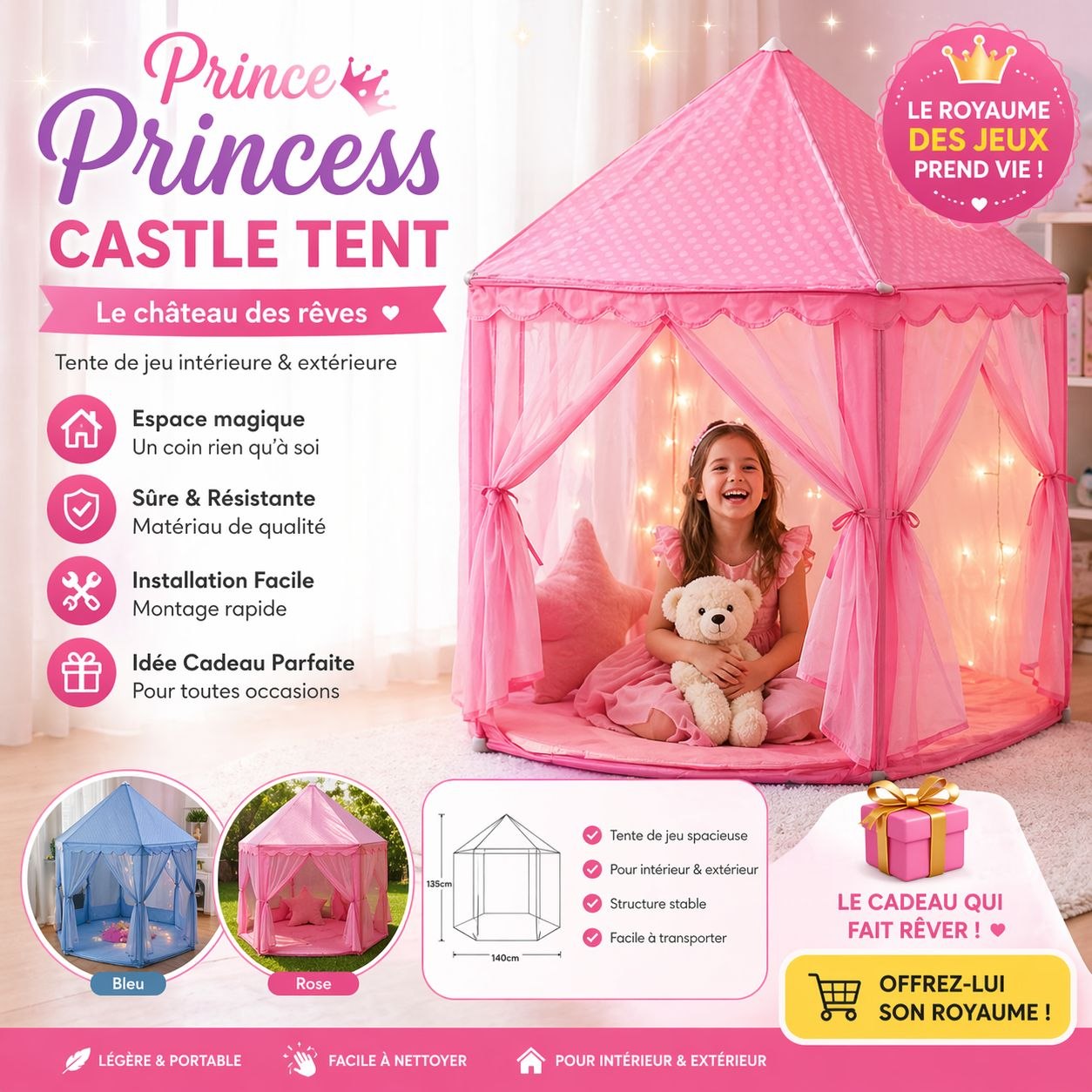 Tente Princesse – Château Magique Enfant