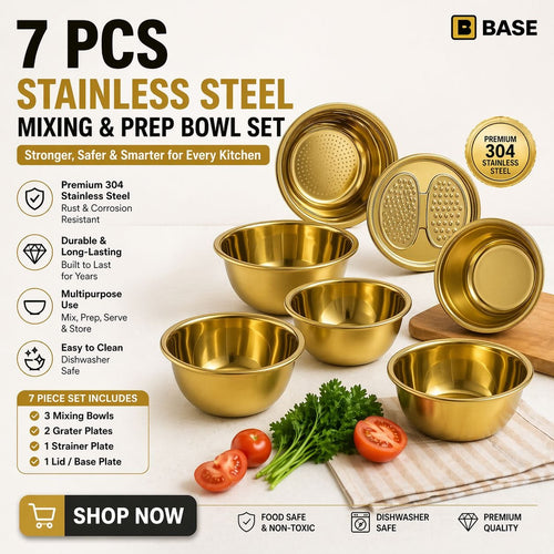 7 PCS Stainless Steel Mixing & Prep Bols Set – Doré
