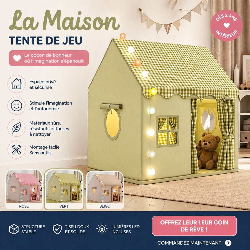 Tente Maison Enfant – Espace de Jeu Premium