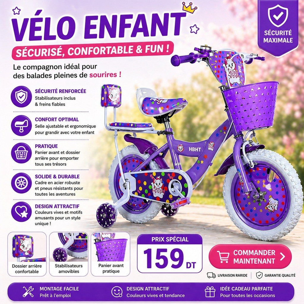 Vélo Enfant sécurité  confort