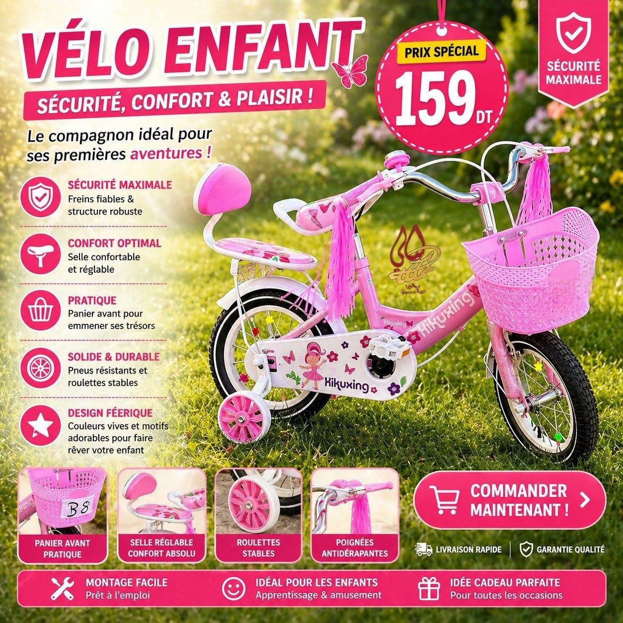 Vélo Enfant sécurité  confort