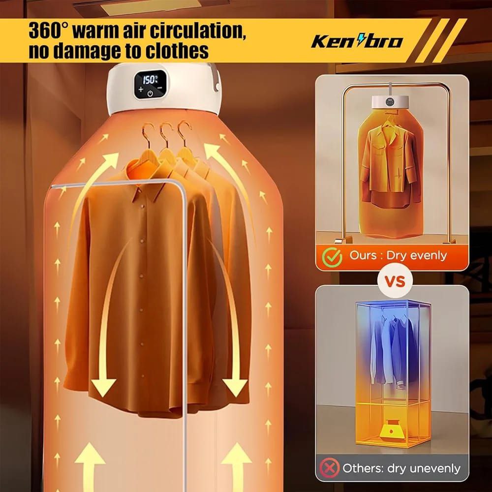 Séchoir Électrique Intelligent Portable – Sèche-Linge Rapide 360°