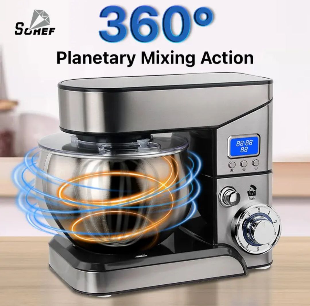 Robot Pétrin Multifonction – Batteur Professionnel 360° | 1300W