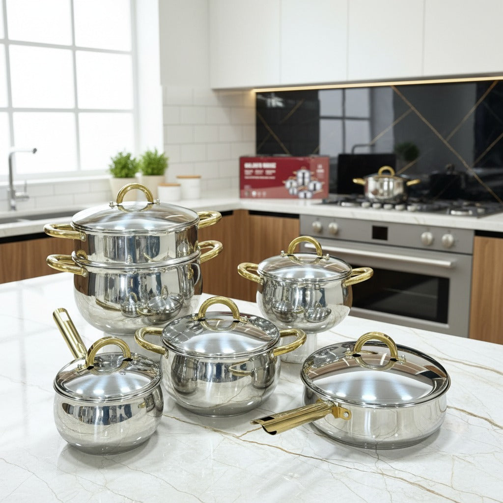 Batterie de Cuisine Inox 10 Pièces – Qualité 18/10