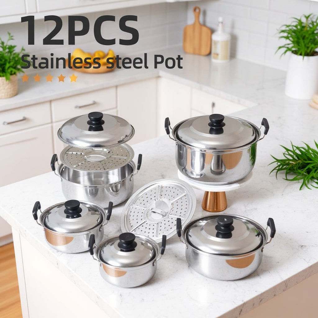 🔥 Set de Faitous Inox – 12 Pièces
