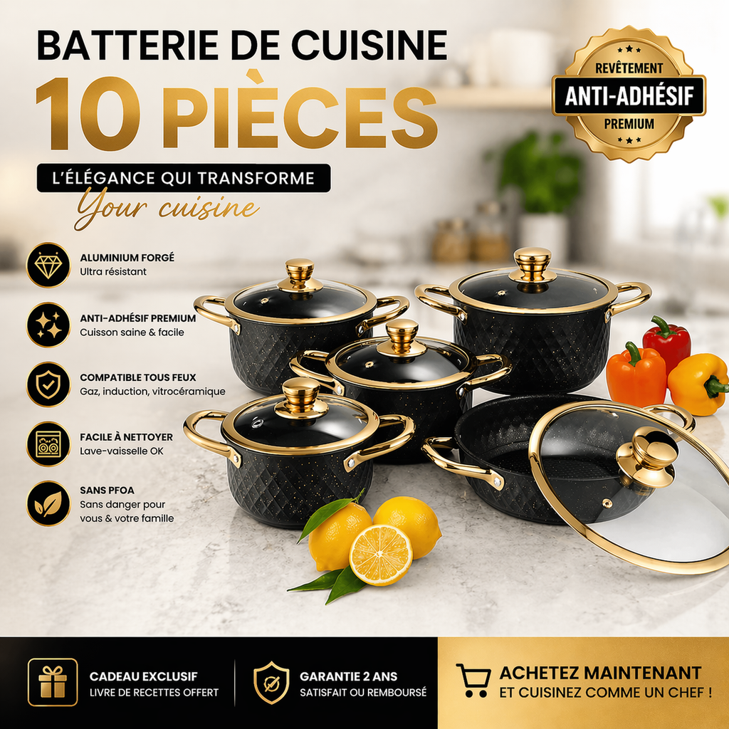 Royal Diamond – Batterie de Cuisine 10 Pièces