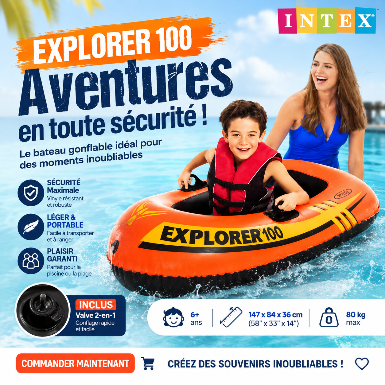 قارب Gonflable INTEX Explorer 100