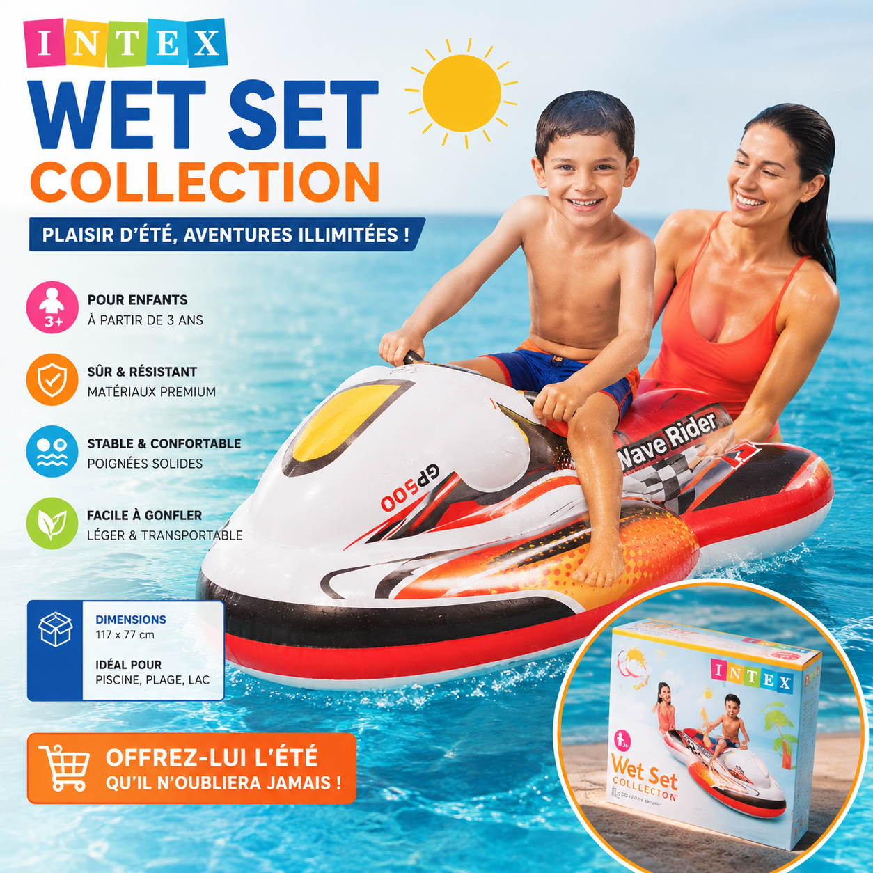 Bouée Jet Ski Enfant 117×77cm