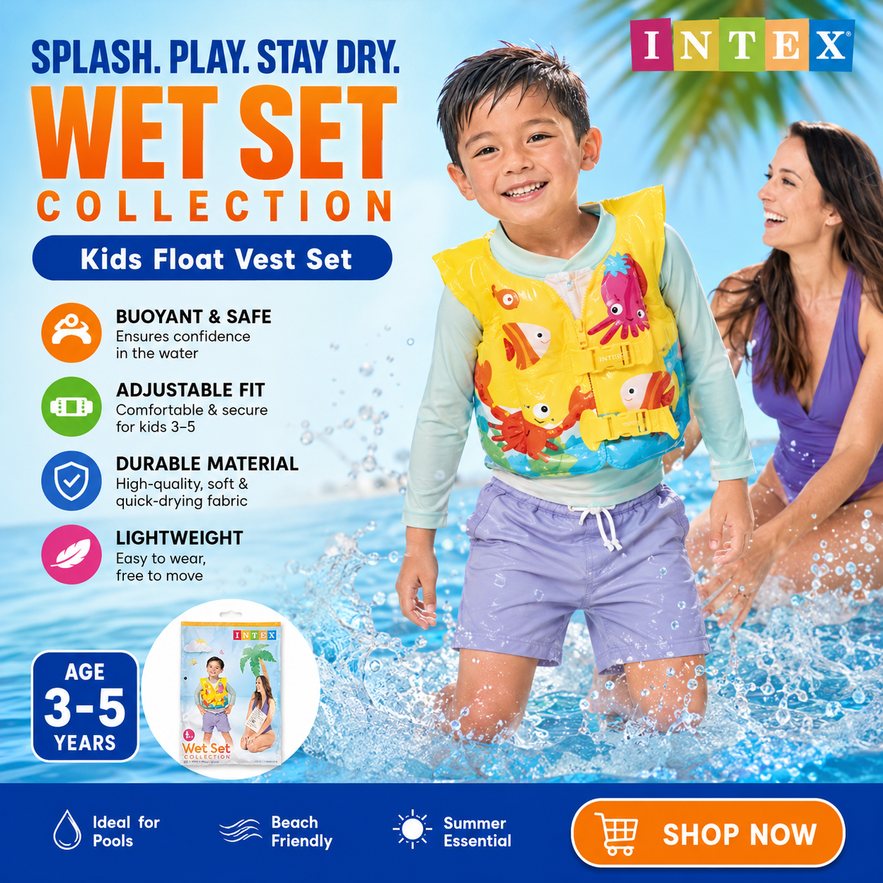 INTEX Kids  — Gilet Flottant Enfant 3-5 ans
