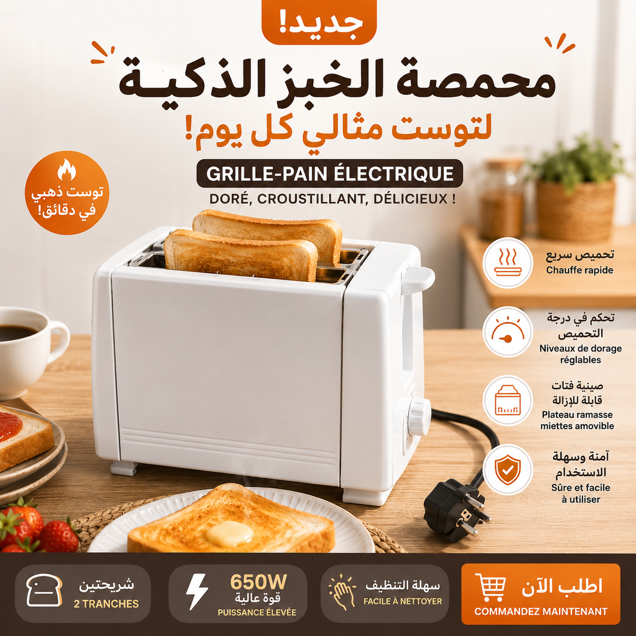 🍞✨ محمصة الخبز الذكية — توست مثالي كل صباح!