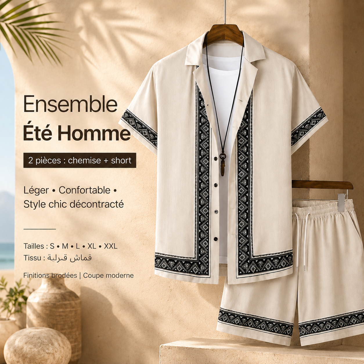 Ensemble d’Été Homme  قماش قمراية