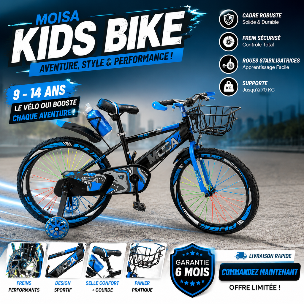 🔥 MOISA Kids Bike — vélo enfant sport 🔥 9 - 15 ans