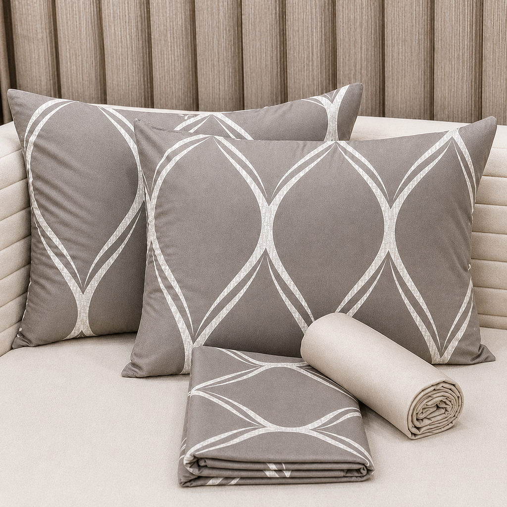 Parure De lit Housse 100% Coton 4 Pcs