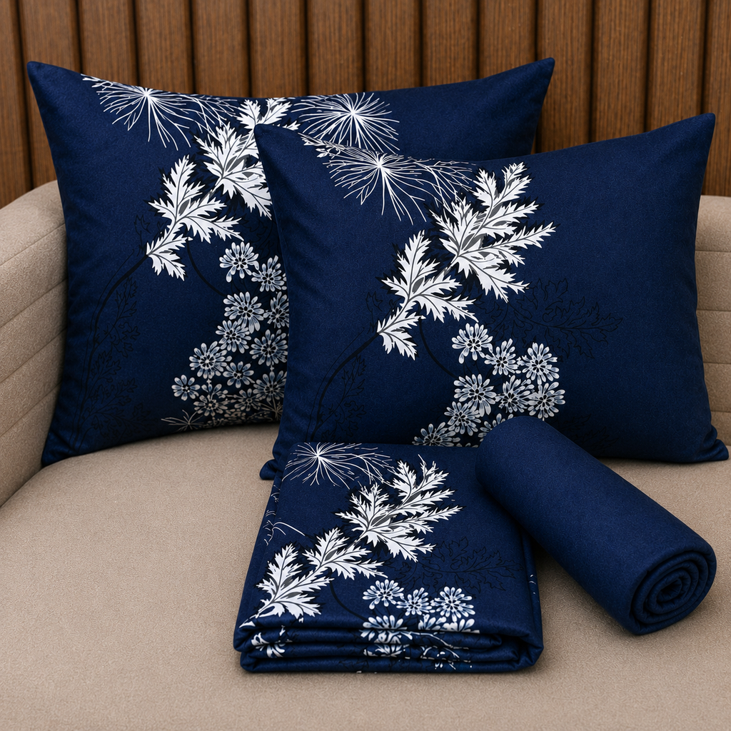 Parure De lit Housse 100% Coton 4 Pcs