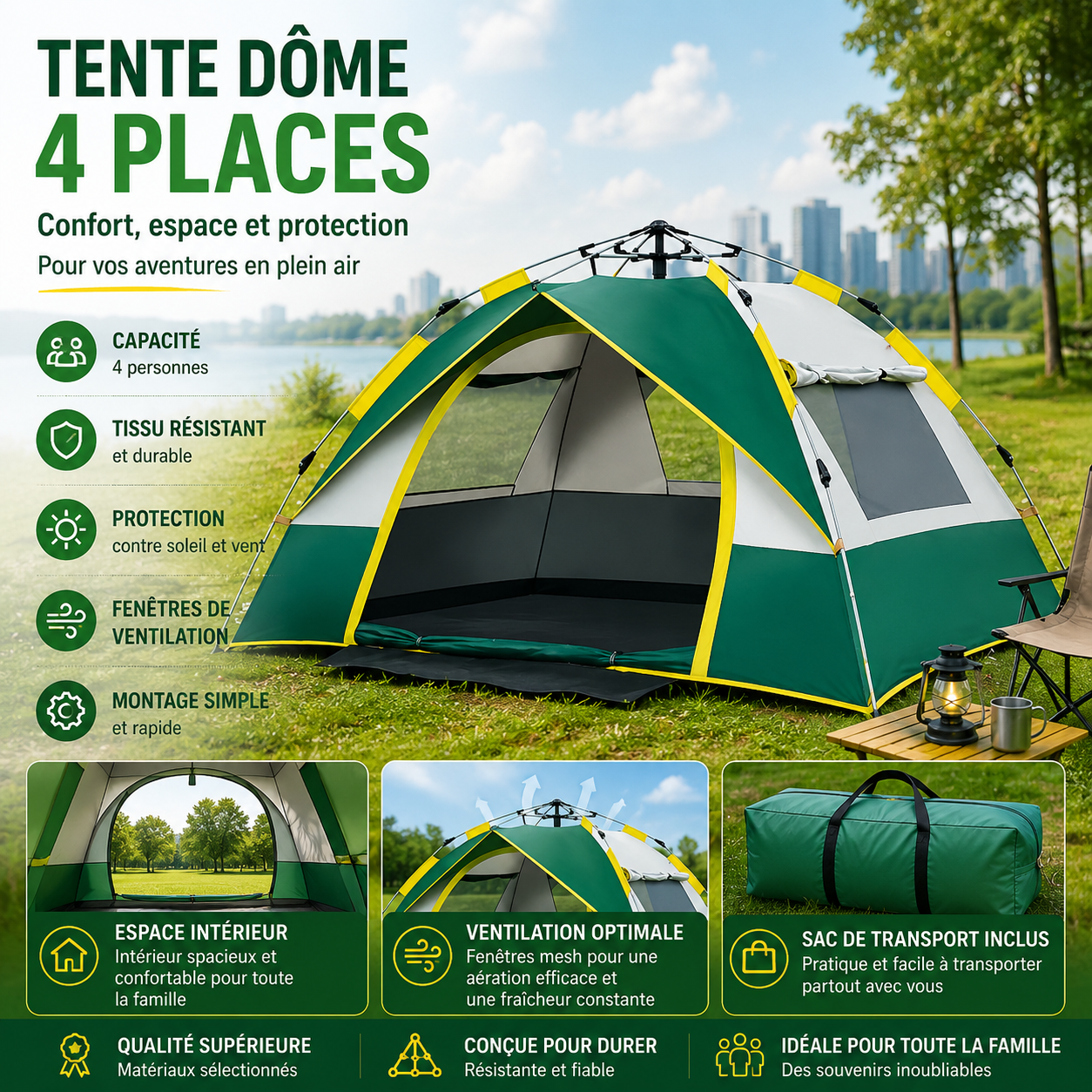 Tente Dôme 4 Places