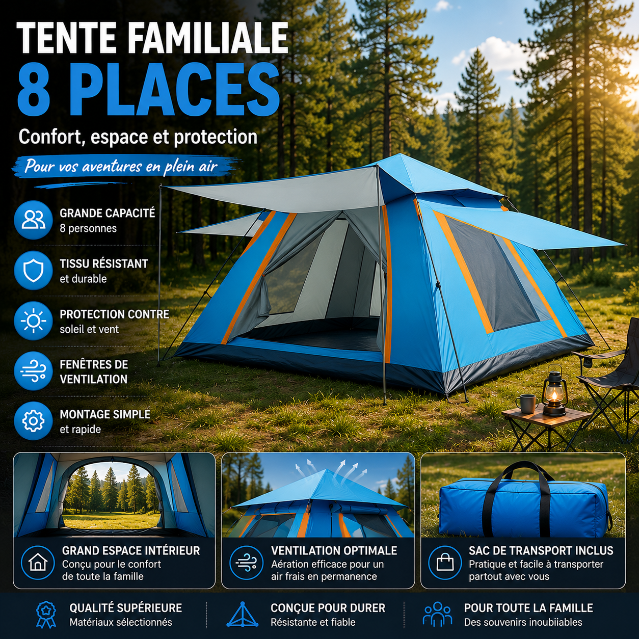 Tente Familiale 8 Places