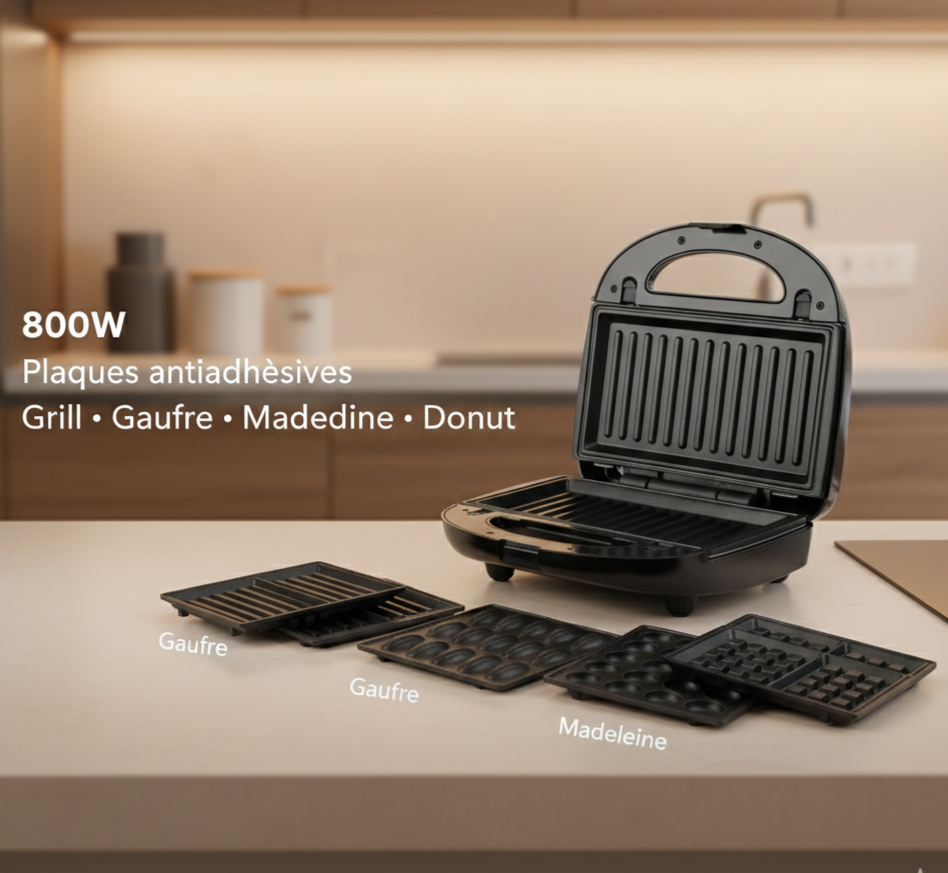 Appareil 4 En 1 Mamoul-zouza-Gaufre-Panini