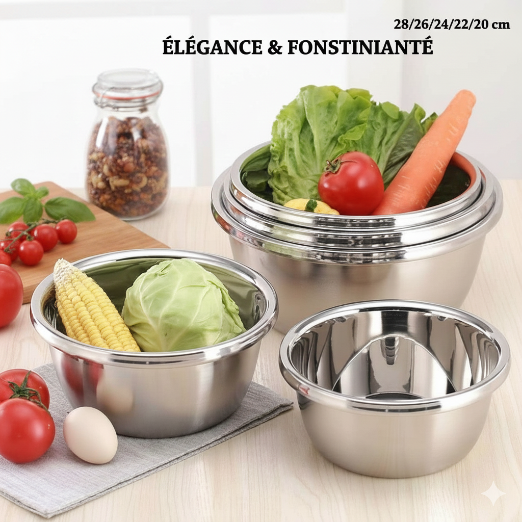 5 Bols inox IZADORA inox 18/10