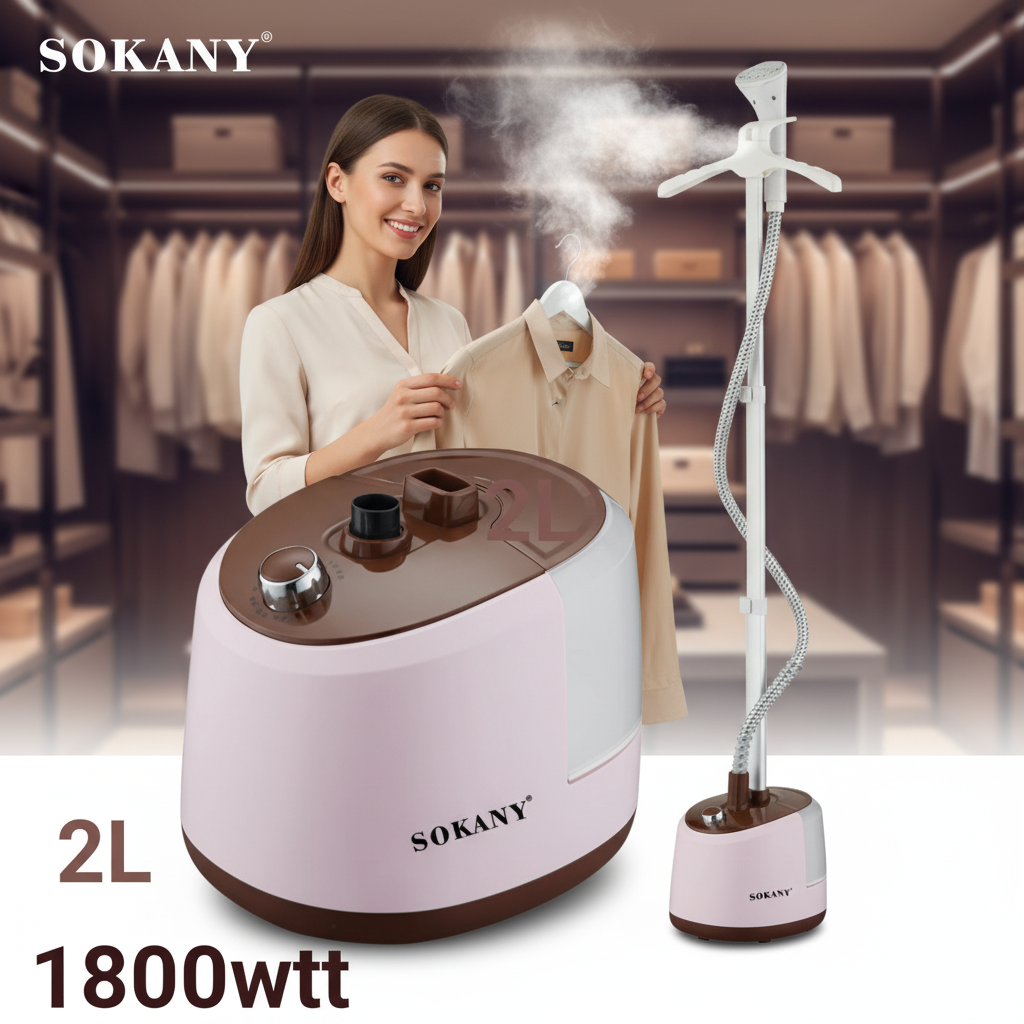 👔 Défroisseur Vapeur Vertical Sokany – 2 Litres / 1800W ✨
