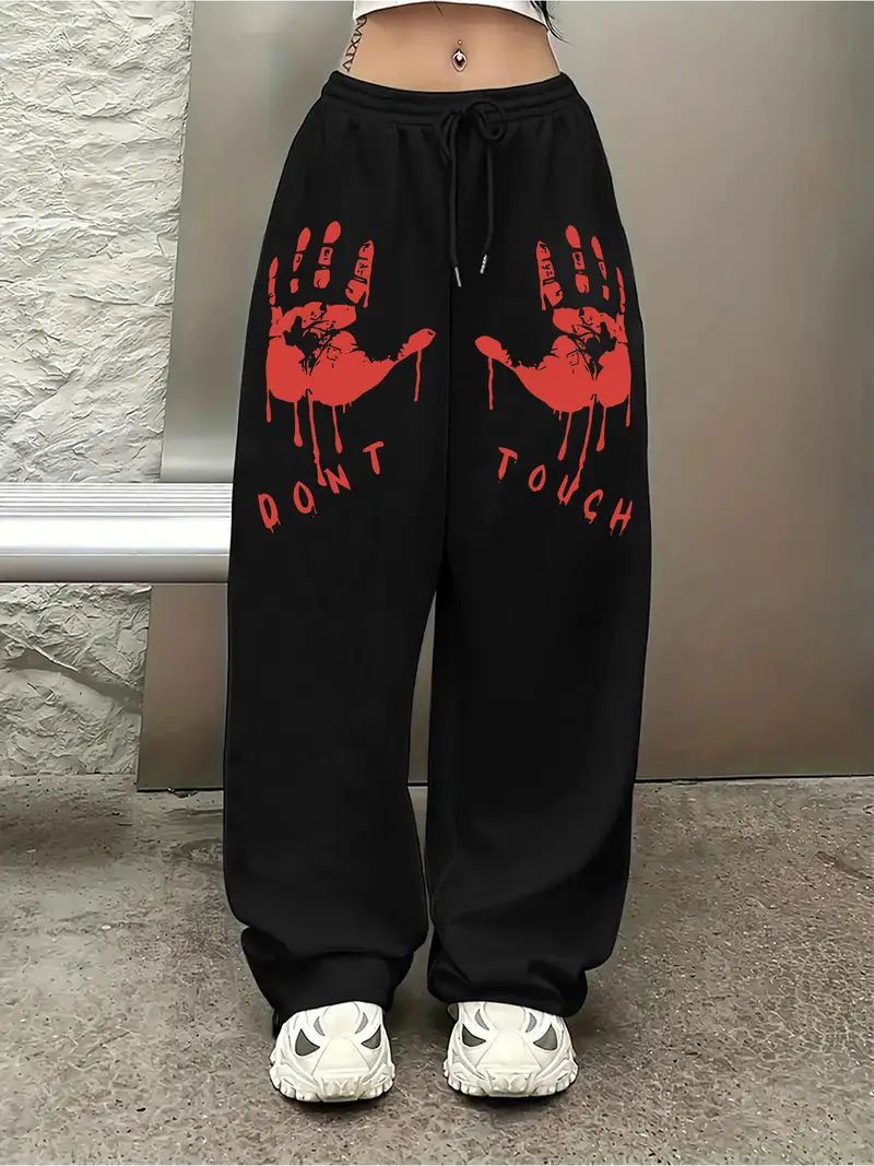 ⭐ Pantalon Streetwear – “Don’t Touch” Edition Rouge Noir