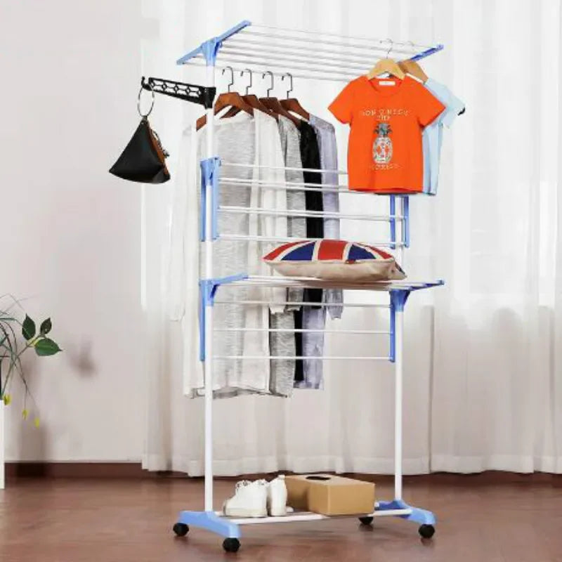 🧺 Seche Linge 3 Niveaux – Pliable et Mobile