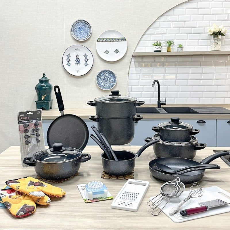 Batterie de Cuisine 45 Pièces en Granite  – Granitalia