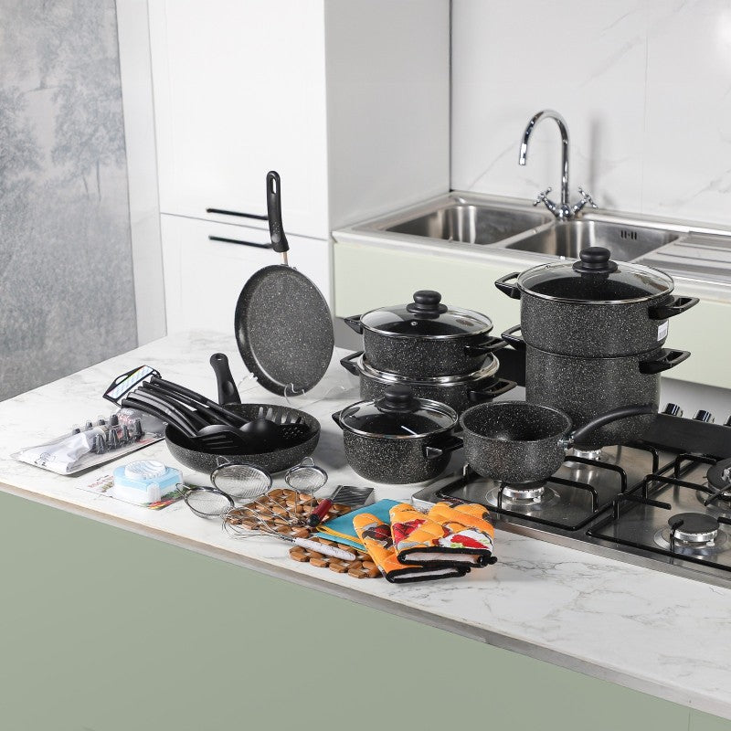 Batterie de Cuisine 45 Pièces en Granite  – Granitalia