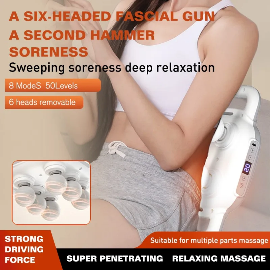 Pistolet de Massage 6 Têtes Pro