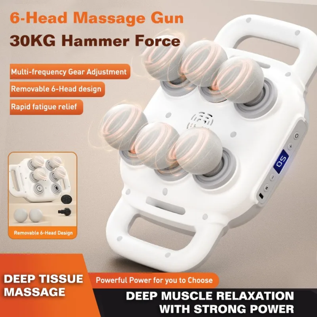 Pistolet de Massage 6 Têtes Pro