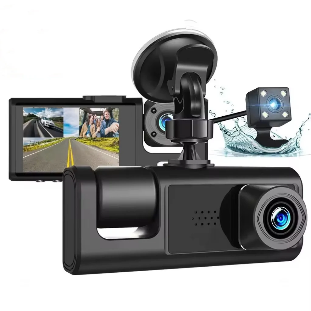 Dash Cam Voiture 3 Lenses – Full HD 1080p avec WiFi & Vision Nocturne