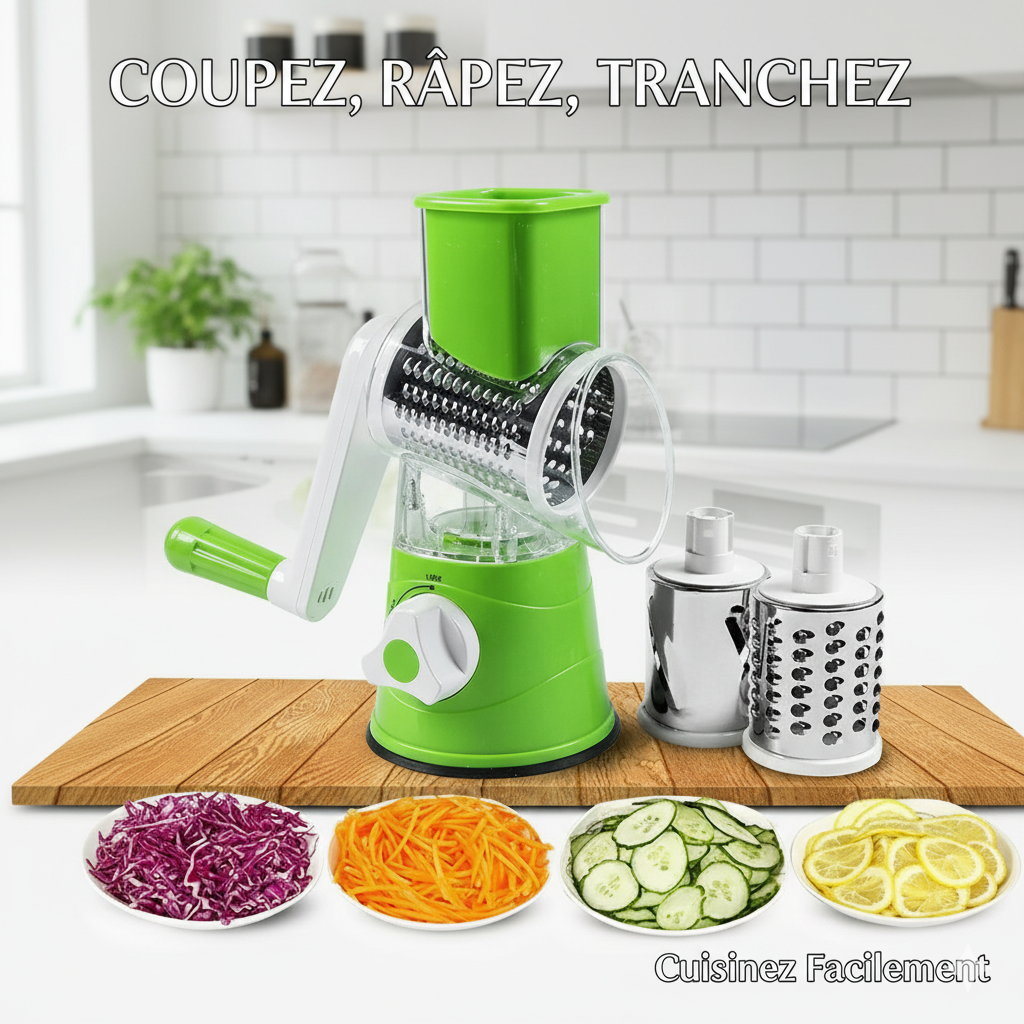 Râpe-Mandoline 3-en-1,