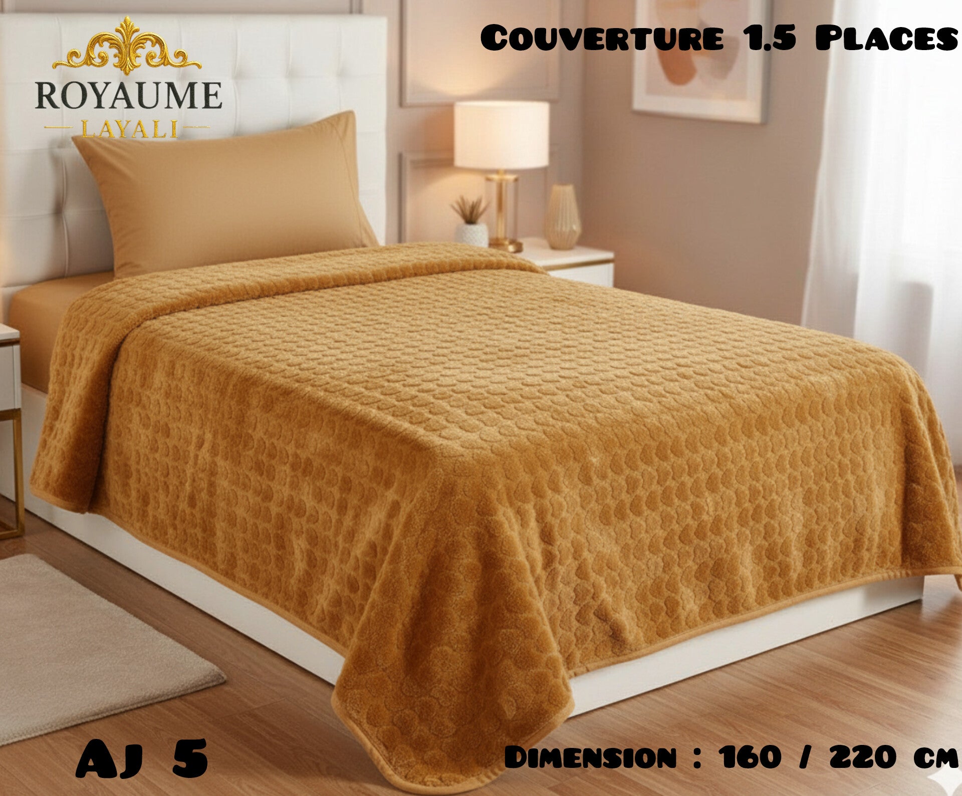 Couverture 1.5 Places uni 160/220cm 3Kg