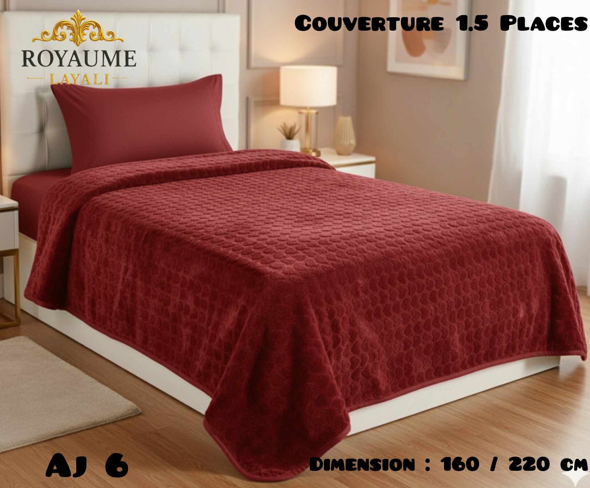 Couverture 1.5 Places uni 160/220cm 3Kg